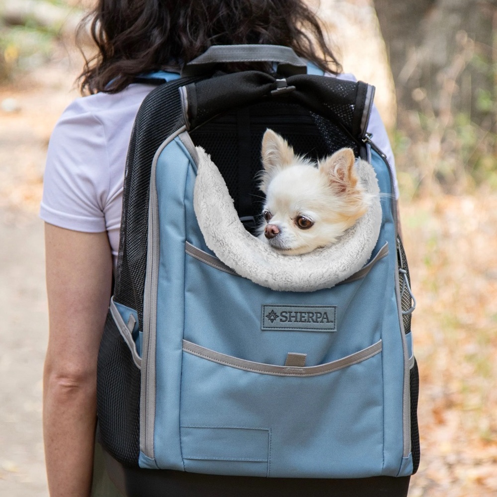 SHERPA Lined Blue Pet Carrier Airline Backpack padded
